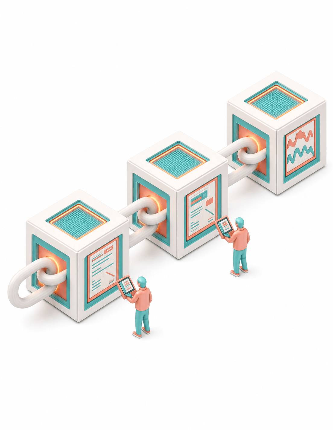 CJ Blockchain — illustration isométrique